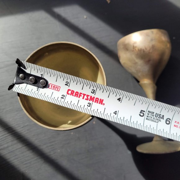 Vintage Patina Tulip Wine Goblets - Distressed - Picture 15 of 15